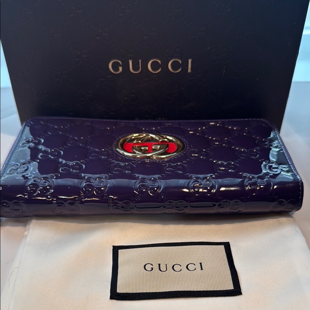 Gucci Limited Edition Purple Bamboo Guccissima Wallet